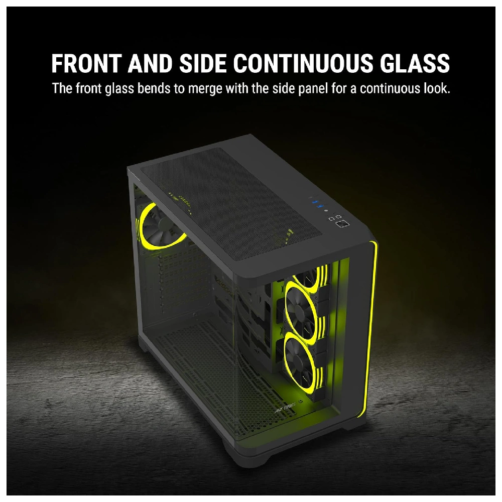 Ant Esports Gaming Cabinet Crystal ARC Black view 3